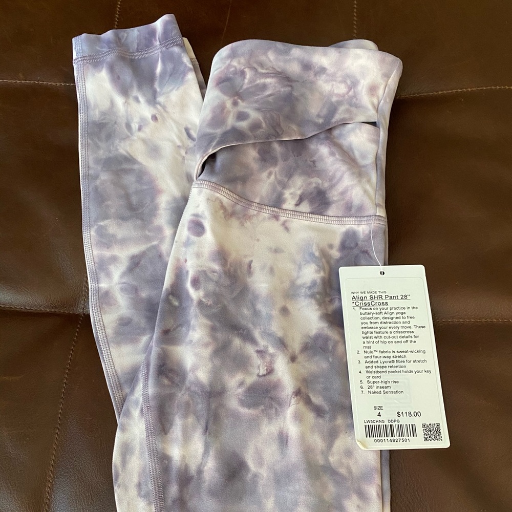 Rare diamond dye criss cross leggings lululemon